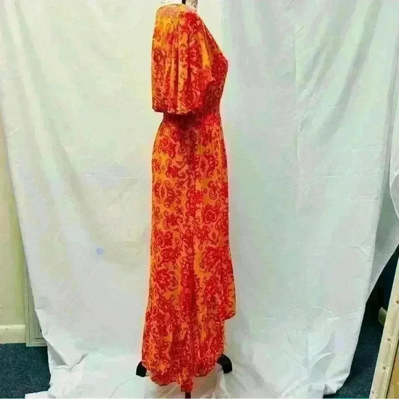 Abel The Label Anthropology Maxi Dress Elastic Waist & Ruffle Sleeves Size XS - Picture 5 of 14